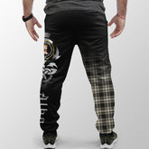 Clan Menzies Black & White Ancient Tartan Crest Jogger Sweatpants  Alba Celtic Style ON35 Clan Menzies Tartan Today